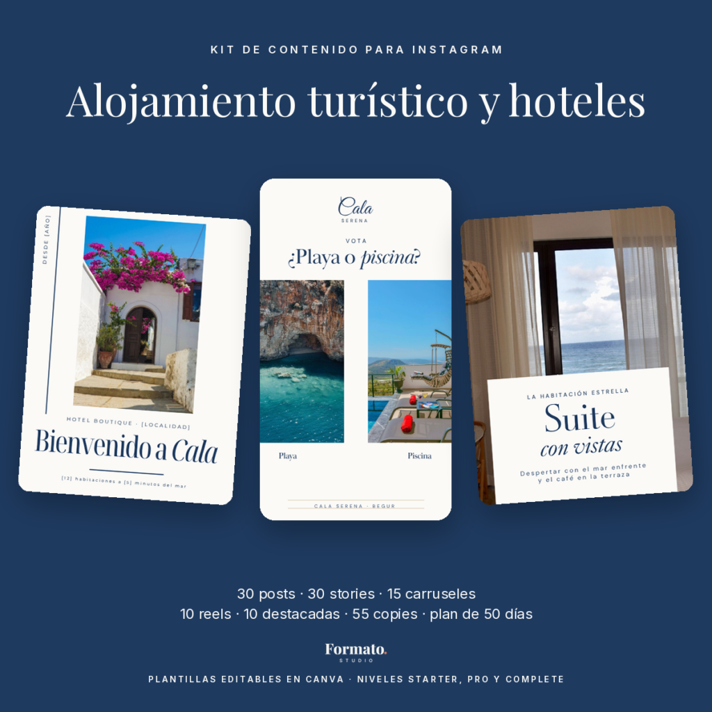 Kit de contenido para Instagram · Alojamiento turístico y hoteles