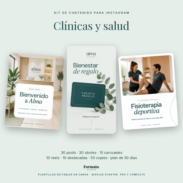 Plantillas de Instagram para clínicas y salud