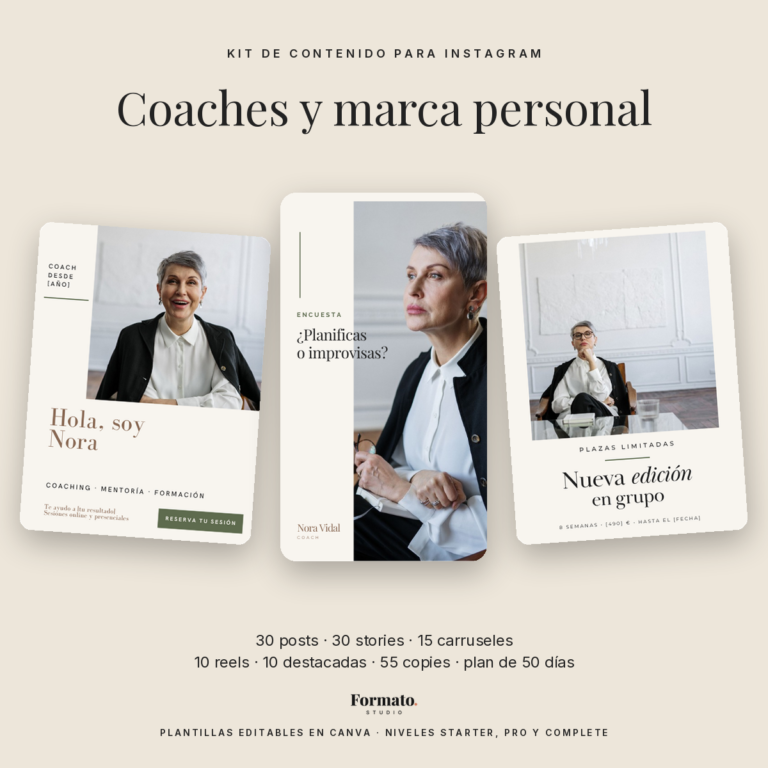 Plantillas de Instagram para coaches y marca personal