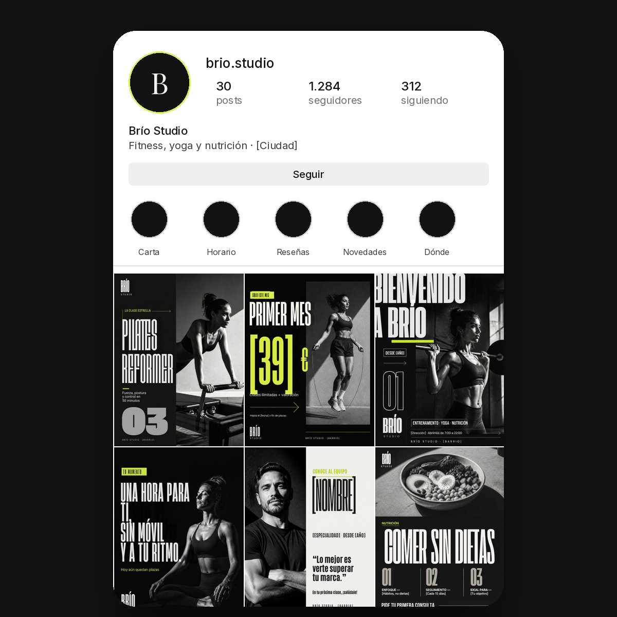 Kit de contenido para Instagram · Fitness, yoga y nutrición - Imagen 2