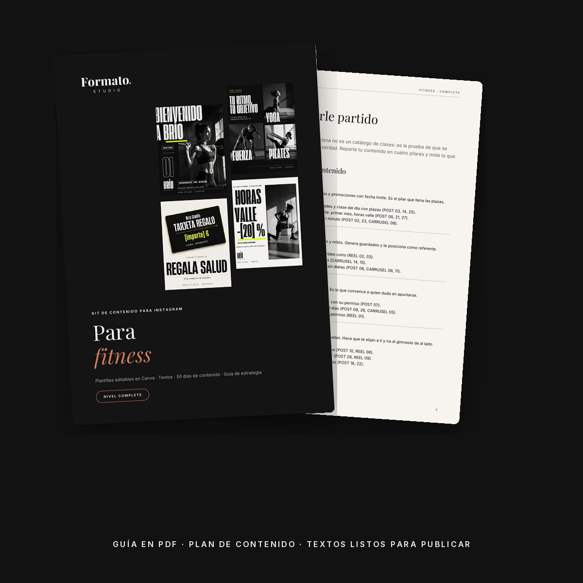 Kit de contenido para Instagram · Fitness, yoga y nutrición - Imagen 4