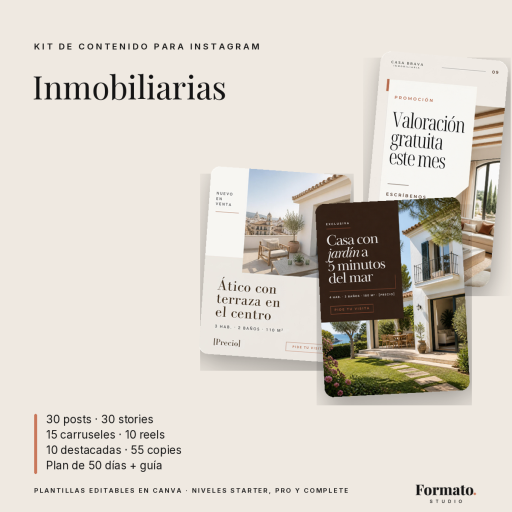 Kit de contenido para Instagram · Inmobiliarias
