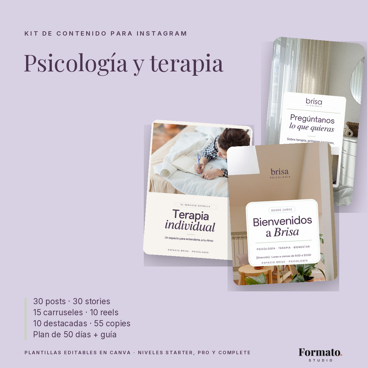 Kit de contenido para Instagram · Psicología y terapia