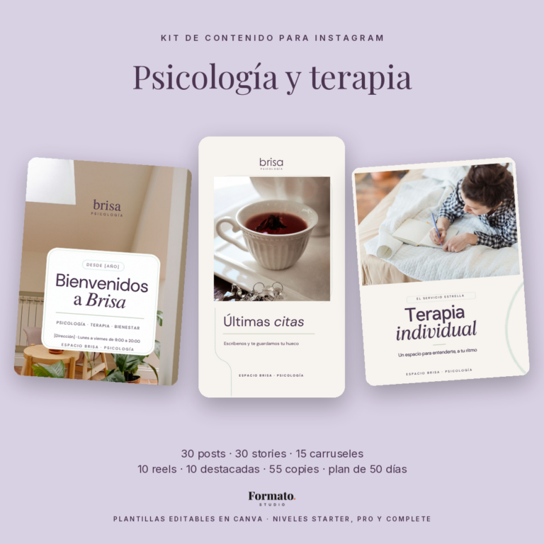 Plantillas de Instagram para psicología y terapia