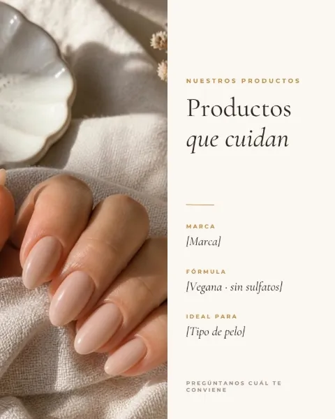Plantilla del kit de Estética: productos que cuidan