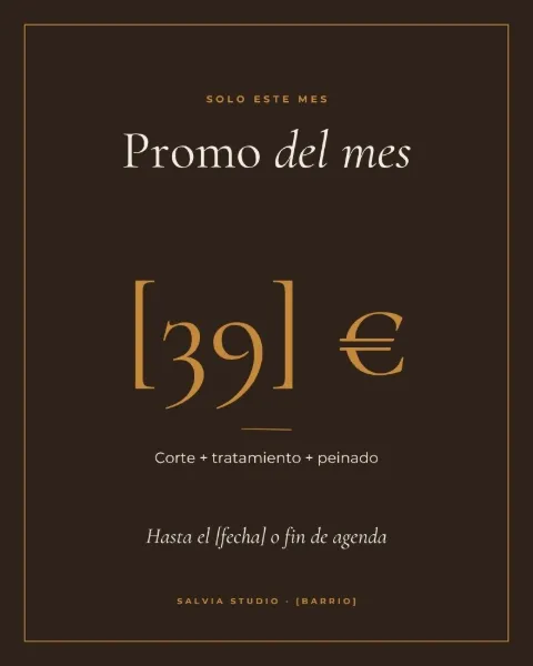 Plantilla del kit de Estética: promoción del mes