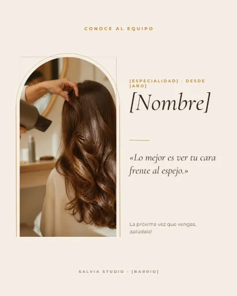Plantilla del kit de Estética: conoce al equipo