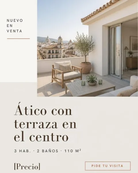 Plantilla del kit de Inmobiliarias: ático con terraza en venta