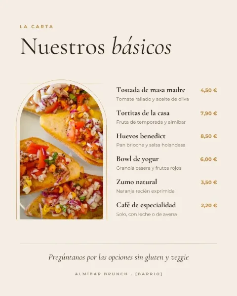 Plantilla del kit de Restaurantes: nuestros básicos de la carta