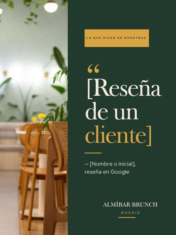 Post de Instagram de ejemplo para restaurantes
